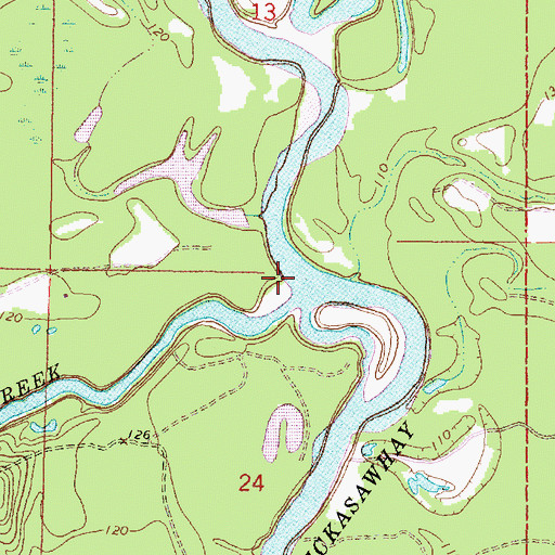 Topographic Map of Big Creek, MS