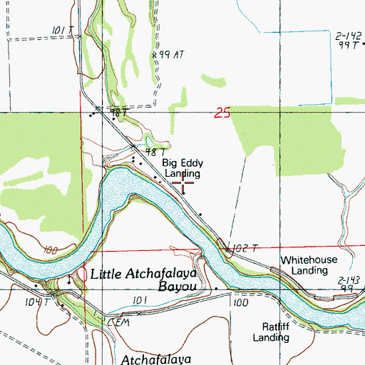 Topographic Map of Big Eddy Landing, MS