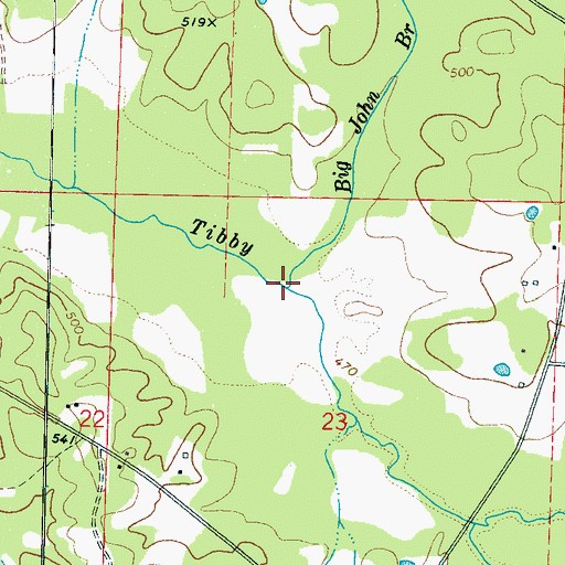 Topographic Map of Big John Branch, MS