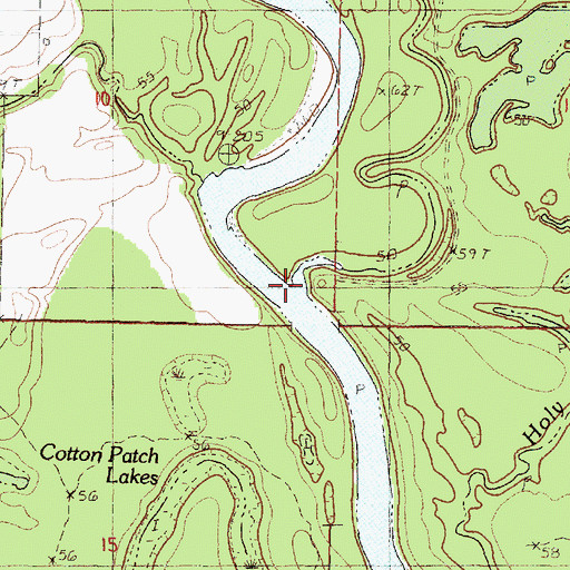 Topographic Map of Big Oktibee Creek, MS