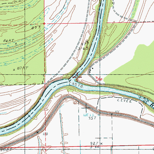 Topographic Map of Big Sunflower River, MS