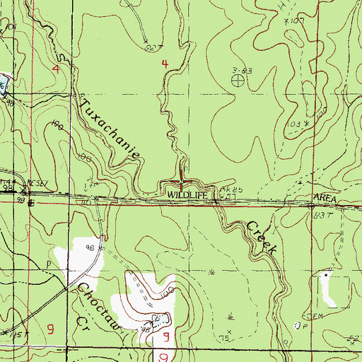 Topographic Map of Bigfoot Creek, MS