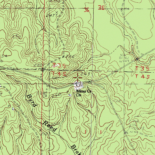 Topographic Map of Biloxi Creek Church, MS