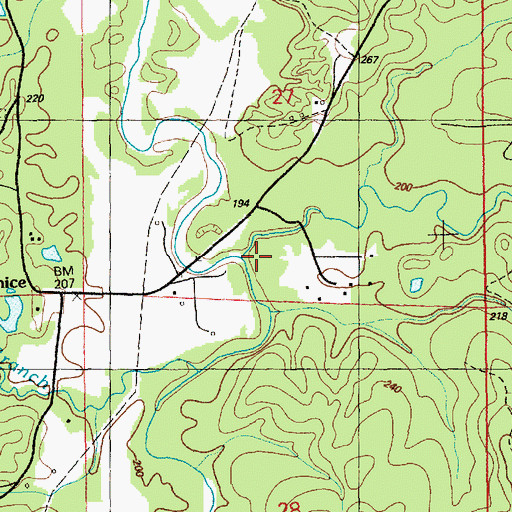 Topographic Map of Birdman Branch, MS