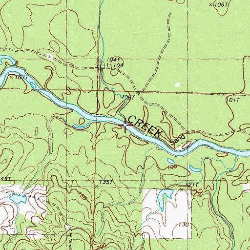 Topographic Map of Black Branch, MS