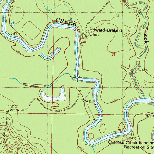 Topographic Map of Black Branch, MS
