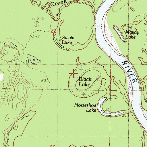 Topographic Map of Black Lake, MS