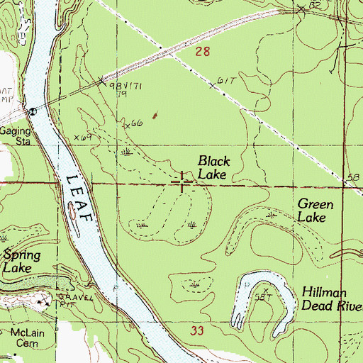 Topographic Map of Black Lake, MS