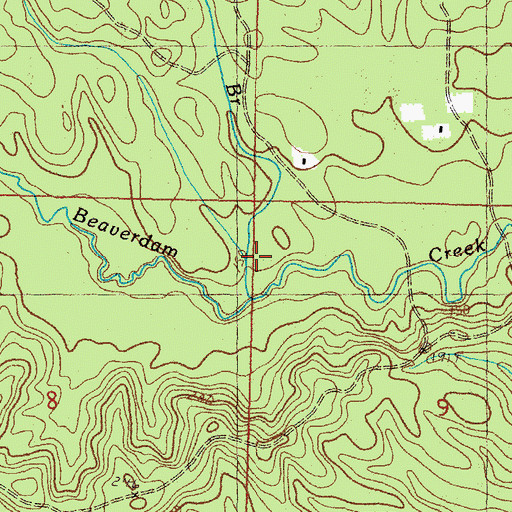 Topographic Map of Blue Goose Branch, MS
