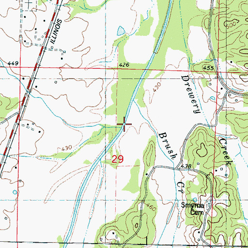 Topographic Map of Bluff Creek, MS