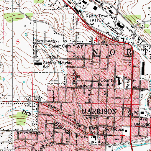 Topographic Map of Calvary Baptist Church, AR