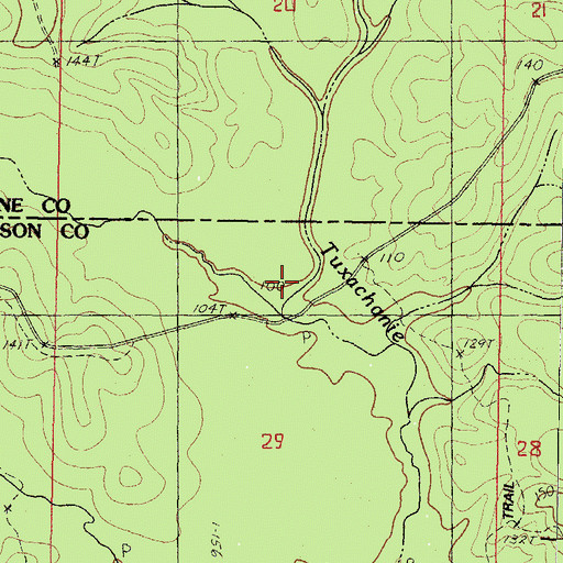 Topographic Map of Boggy Branch, MS