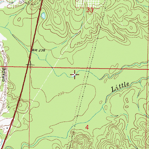 Topographic Map of Boggy Hollow, MS