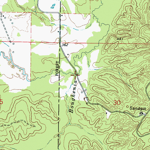 Topographic Map of Bogue Fallah, MS
