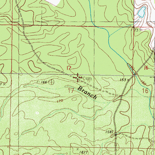 Topographic Map of Bond Cemetery, MS
