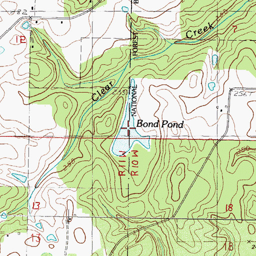 Topographic Map of Bond Pond, MS