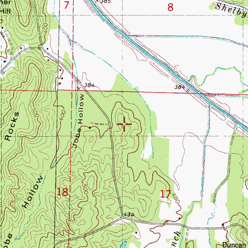 Topographic Map of Booth Chapel, MS