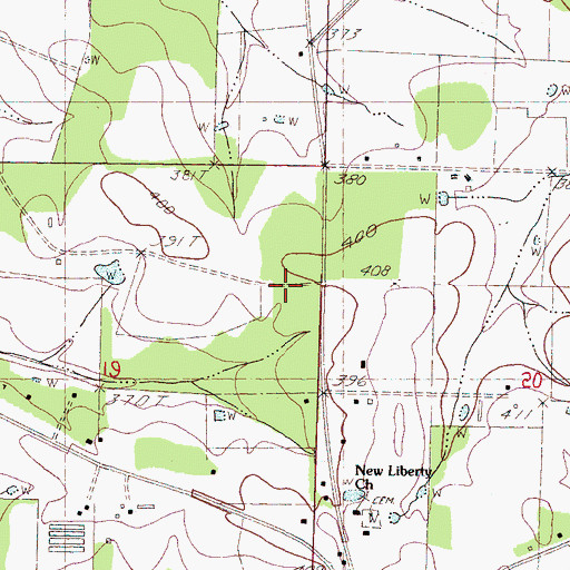 Topographic Map of Branch School, MS