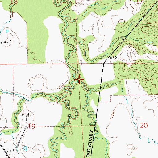 Topographic Map of Brandywine Creek, MS