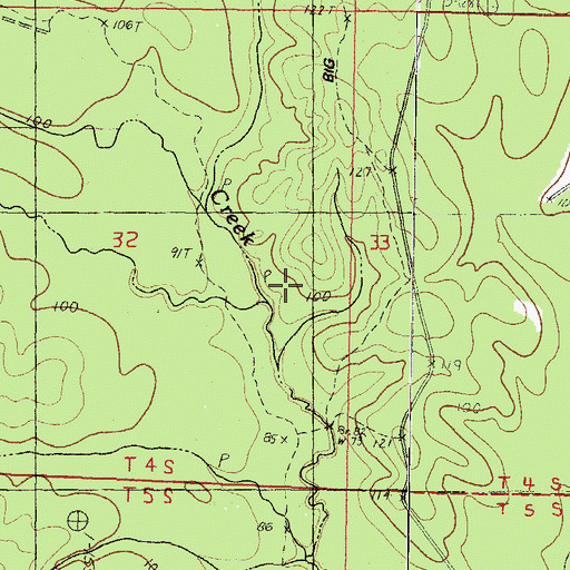 Topographic Map of Bridge Branch, MS