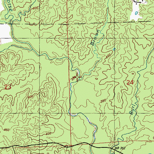 Topographic Map of Brown Branch, MS