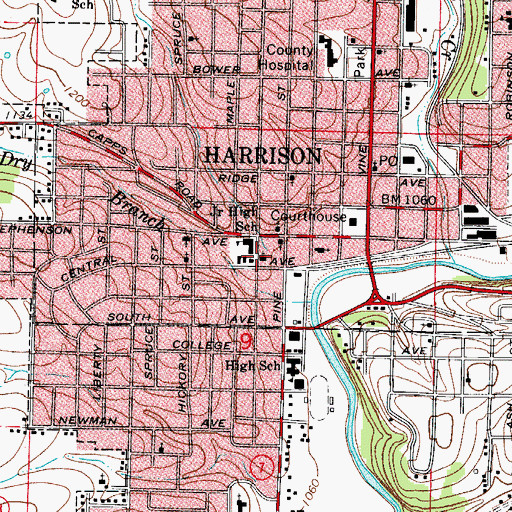 Topographic Map of Church of the Living God, AR