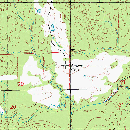 Topographic Map of Brown Cemetery, MS