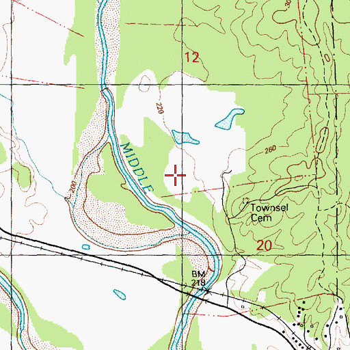 Topographic Map of Brown Cemetery, MS