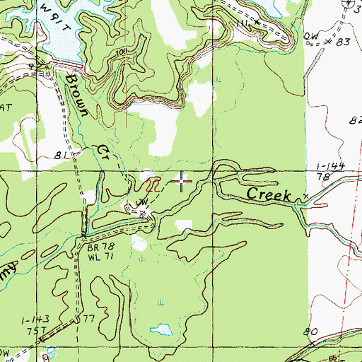 Topographic Map of Brown Creek, MS