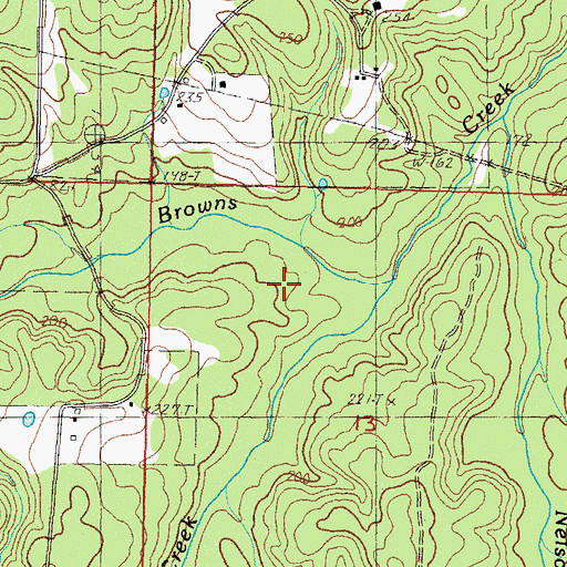 Topographic Map of Browns Creek, MS