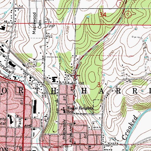 Topographic Map of Crossroads Landmark Missionary Baptist Mission, AR