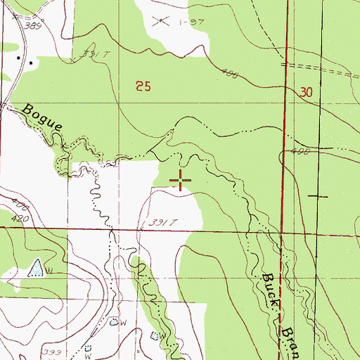 Topographic Map of Buck Branch, MS