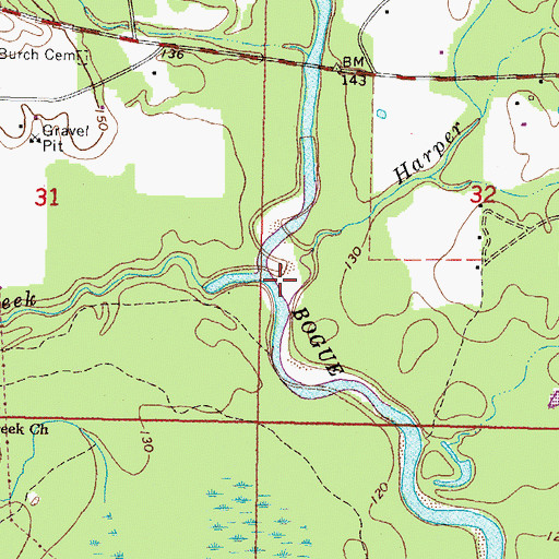 Topographic Map of Buck Creek, MS