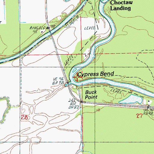 Topographic Map of Buck Point, MS