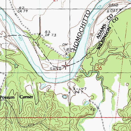 Topographic Map of Bucks Creek, MS