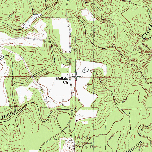 Topographic Map of Buffalo Church, MS