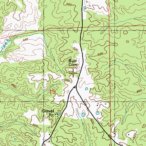 Topographic Map of Buie Cemetery, MS