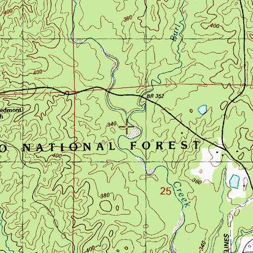 Topographic Map of Burl Branch, MS