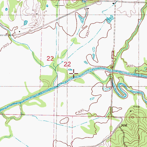 Topographic Map of Burney Branch, MS