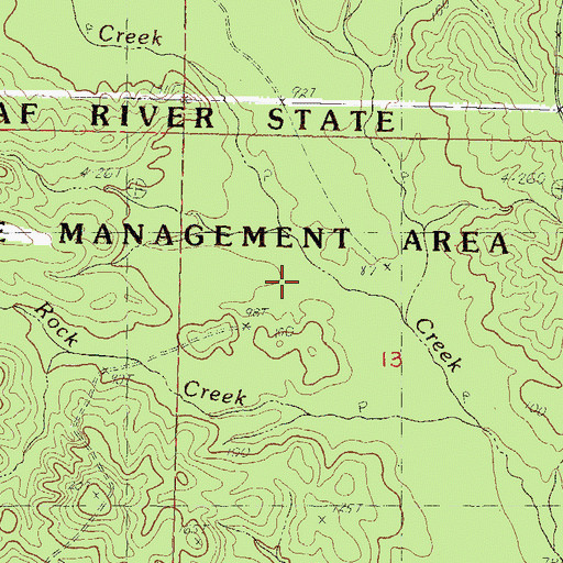 Topographic Map of Burnt Rock Creek, MS