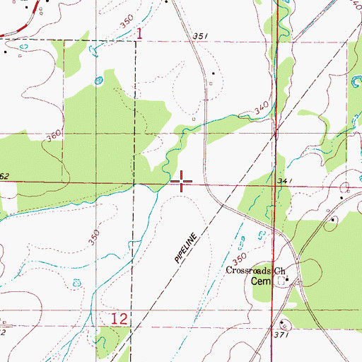 Topographic Map of Buttermilk Branch, MS