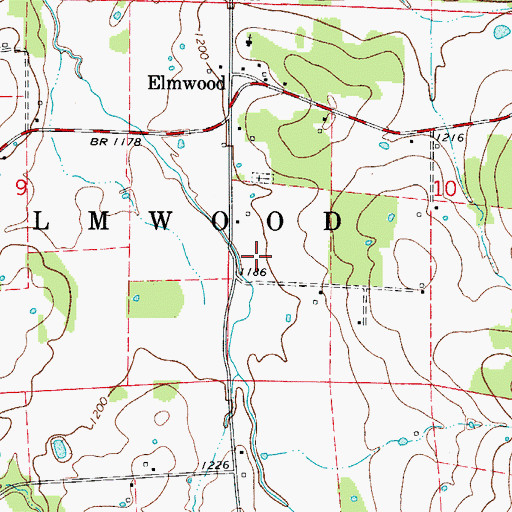 Topographic Map of Township of Elmwood (historical), AR