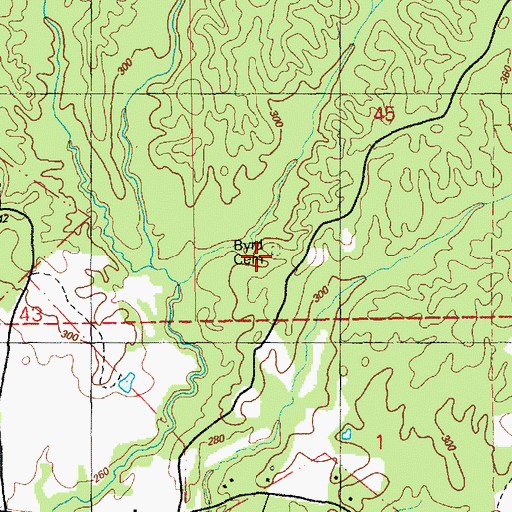 Topographic Map of Byrd Cemetery, MS