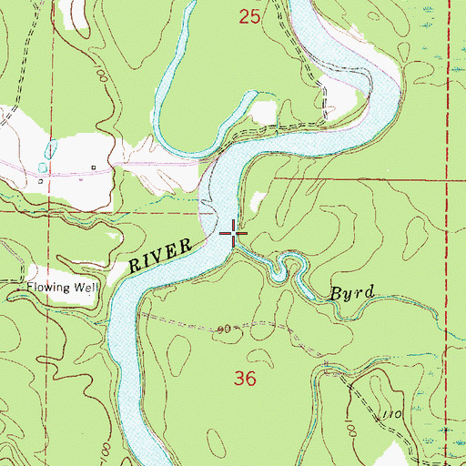 Topographic Map of Byrd Creek, MS