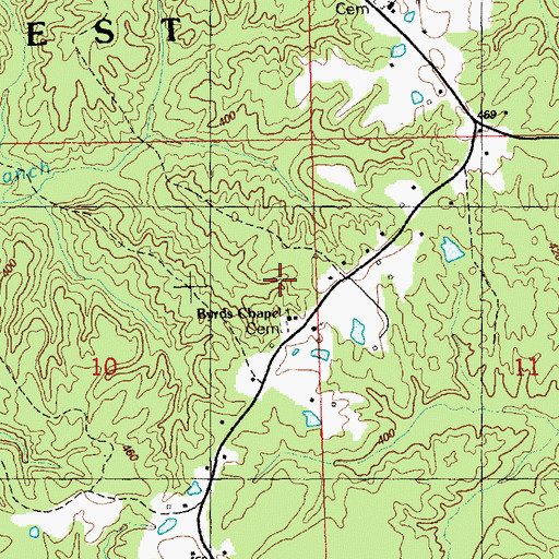 Topographic Map of Byrds Chapel, MS