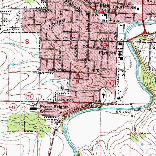 Topographic Map of Emmanuel Baptist Church, AR