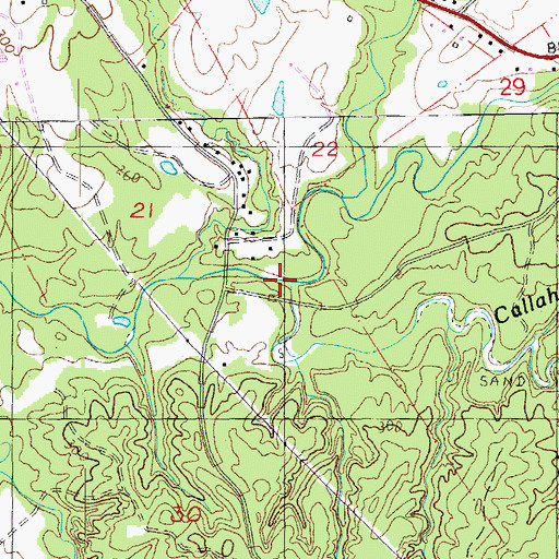 Topographic Map of Callahan Branch, MS