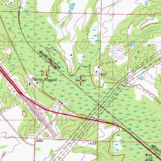 Topographic Map of Calvin Chapel, MS