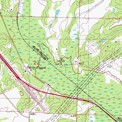 Topographic Map of Calvin Chapel School (historical), MS