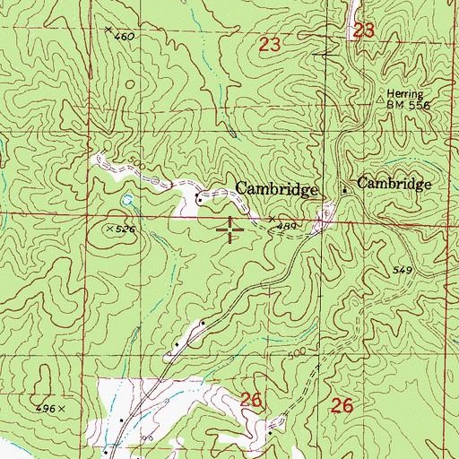 Topographic Map of Cambridge School, MS